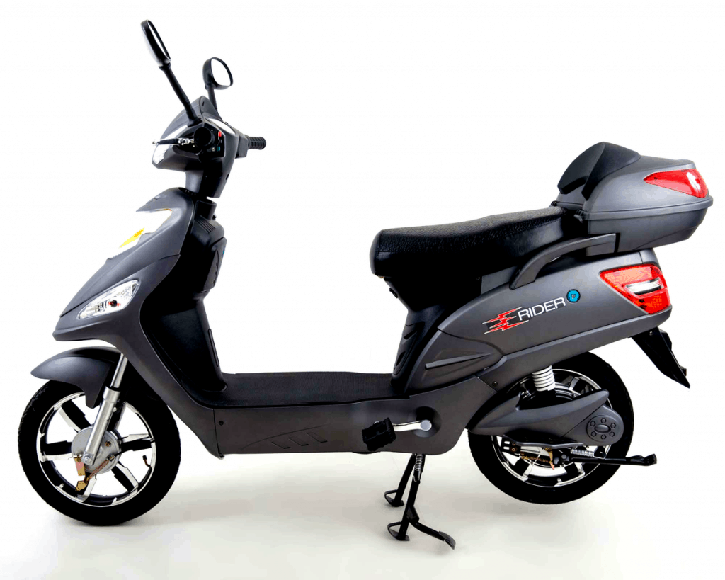 Side View Of Black Electric Bike