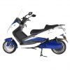 Side View Of Blue And White Electric Motorbike