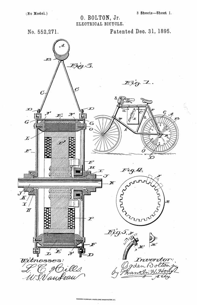 OGDEN BOLTON JR - 1895 HUB MOTOR EBIKE